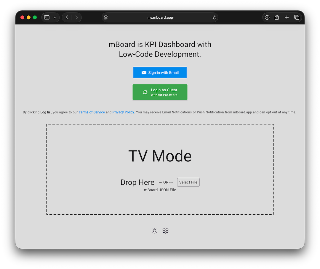 mBoard Login Page